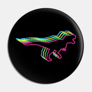 Tyranosaurus 80s Neon Pin