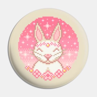 Bunny Pixel Art - Blue Version Pin