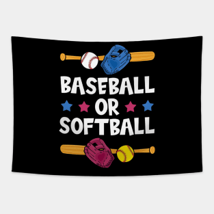 Baseball or Softball Gender Reveal Party Tapestry