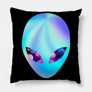 Blue alien with cosmic eyes Pillow