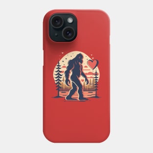 Bigfoot Heart Valentines Day Boys Men Love Sasquatch Believe Phone Case