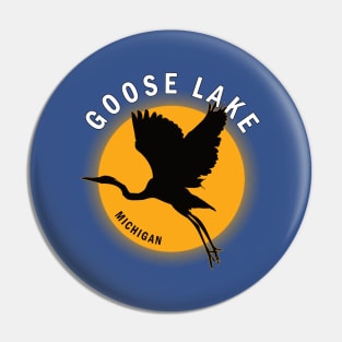 Goose Lake in Michigan Heron Sunrise Pin