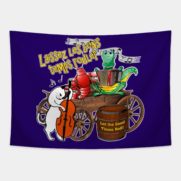 Let the Good Times Roll Louisiana Mardi Gras Expression Tapestry by TexasTeez