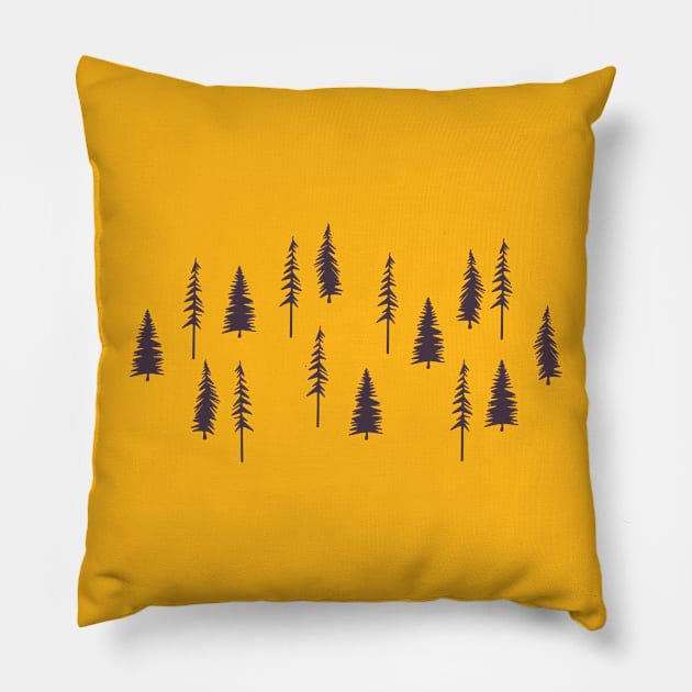 Ancient Forest (Autumn Purple) Pillow by Cascade Patterns