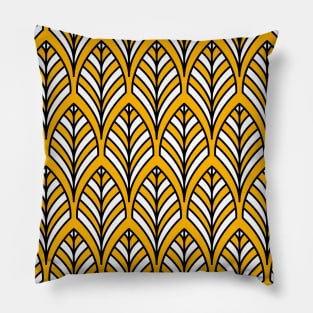 Art Deco Pattern no 36 - Yellow - BOHO Feather Pattern Pillow