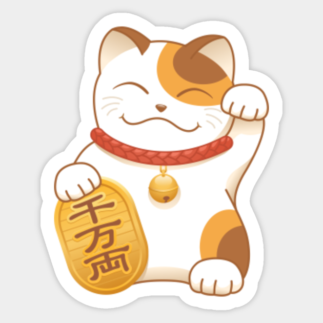 Maneki Neko, Japanese Lucky Cat - Cat - Sticker | TeePublic Maneki Neko, Japanese Lucky Cat - Cat - Sticker | TeePublic