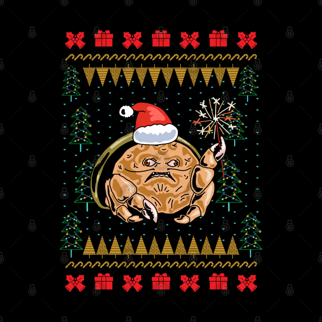 Sponge Crab Ugly Christmas Sweater by okpinsArtDesign