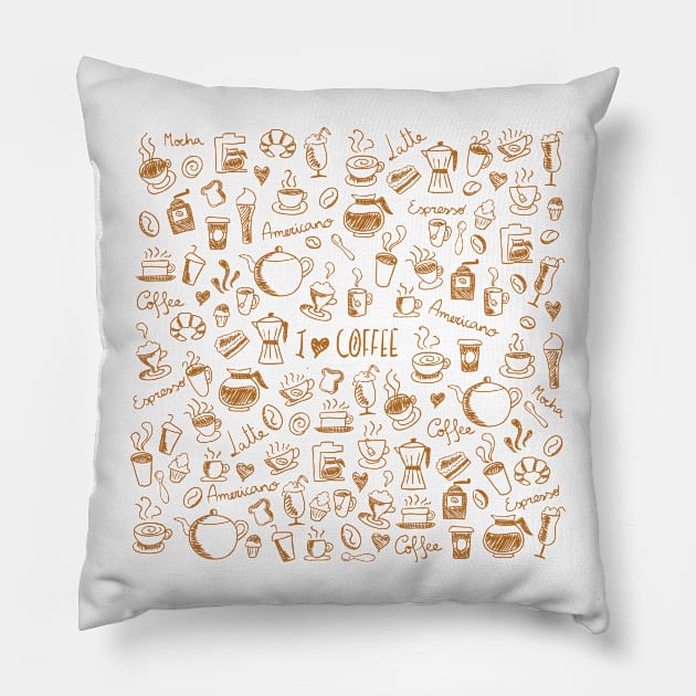 I Love Coffee Pillow by edwardecho