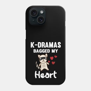 K-Dramas bagged my heart with cute raccoon - stole my heart on black Phone Case