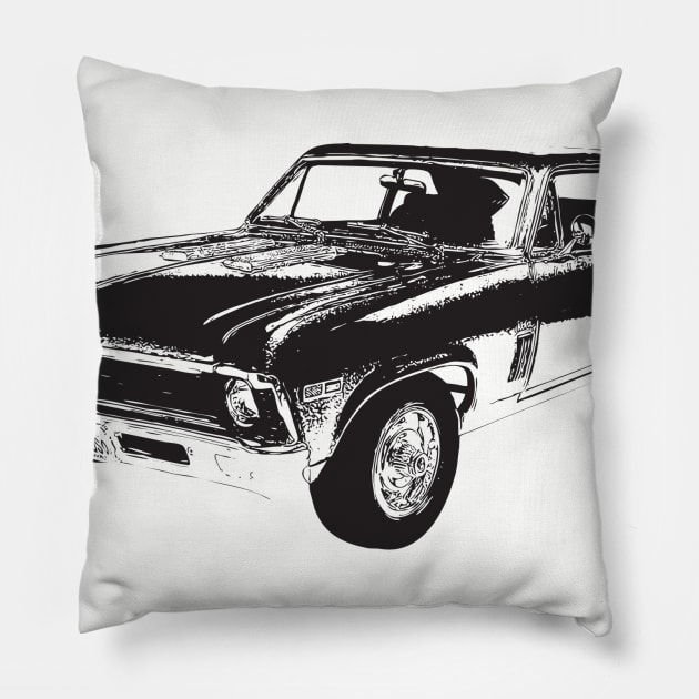 Vintage muscle car retro design Pillow by AltrusianGrace