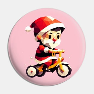 Christmas Baby Santa Bicycle Pin