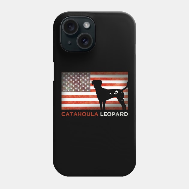 Catahoula Leopard American Flag Phone Case by GuiltlessGoods