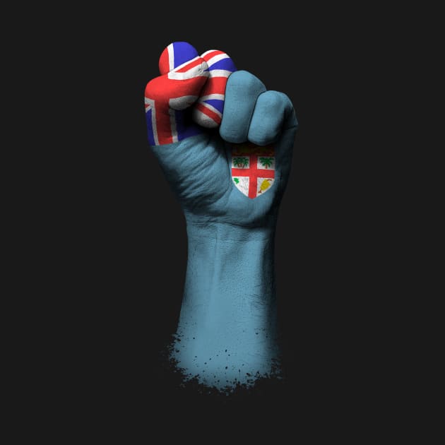 Flag of Fiji on a Raised Clenched Fist by jeffbartels