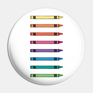 Rainbow Crayon Illustration Set Pin