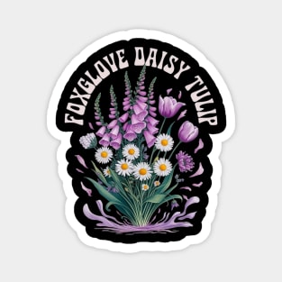 Foxglove-Daisy-Tulip Magnet