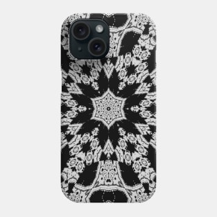 Black and White Flower Petals Abstract Phone Case