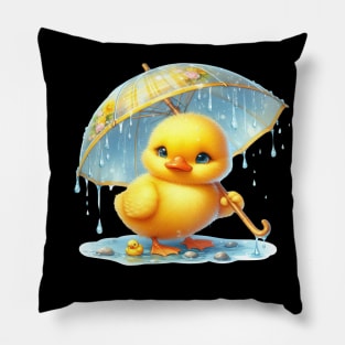 Cute Duck with Umbrella Pillow