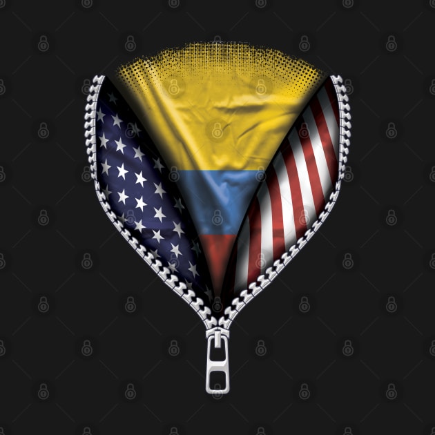 Colombian Flag  Colombia Flag American Flag Zip Down - Gift for Colombian From Colombia by Country Flags