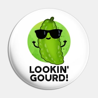 Looking Gourd Cute Cool Veggie Pun Pin