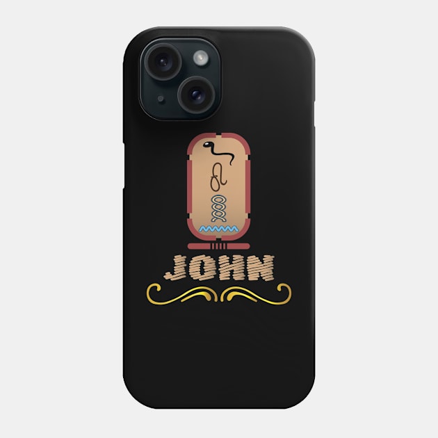 JOHN-American names in hieroglyphic letters-JOHN, name in a Pharaonic Khartouch-Hieroglyphic pharaonic names Phone Case by egygraphics