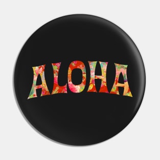 Aloha Typography, Coral Orange Pin