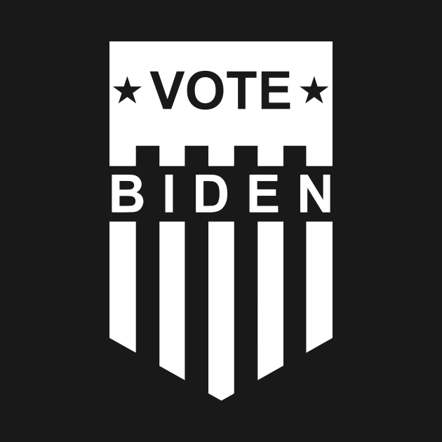 Vote Biden American Flag Shield - Black and White by drunkparrotgraphics