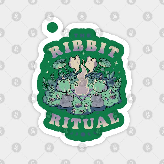 The Ribbit Ritual - Funny Cute Frog Magic Gift Magnet by eduely