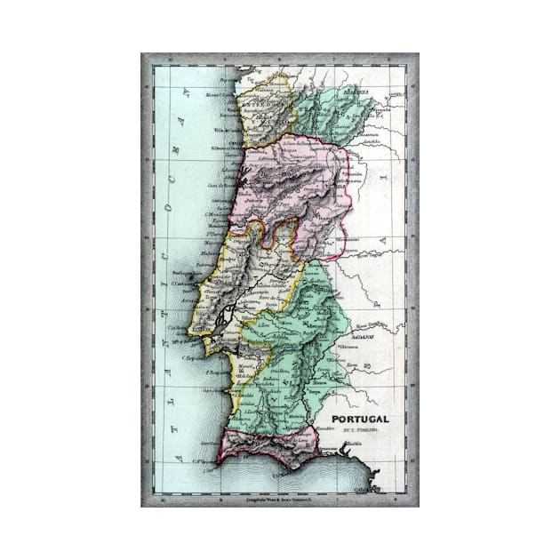 1835 Map of Portugal by historicimage