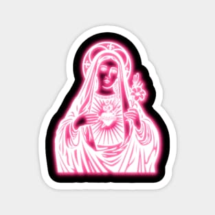 Pink Neon Virgin Mary Magnet