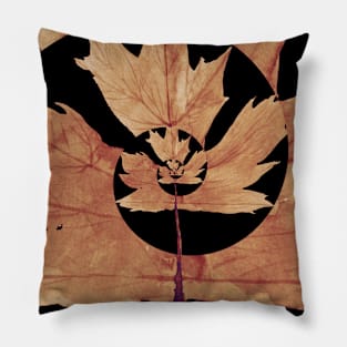 Brown Watercolor Fall Leaf Pillow