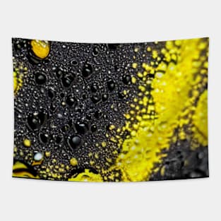 Teardrop pattern, abstract with pattern, yellow, black Tapestry