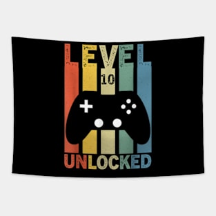 10th Birthday 10 Year old Level 10 Unlocked Video Gamer Tapestry