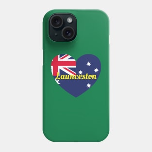 Launceston TAS Australia Australian Flag Heart Phone Case