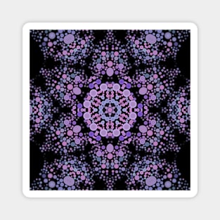 Dot Mandala Flower Pink and Purple Magnet