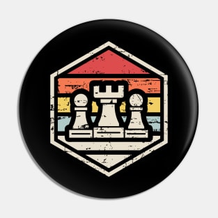 Retro Badge Chess Rook Pin