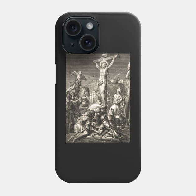 Crucifixion of Christ Engraving 1839 Phone Case by artfromthepast