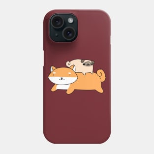 Shiba and Little Pug Phone Case