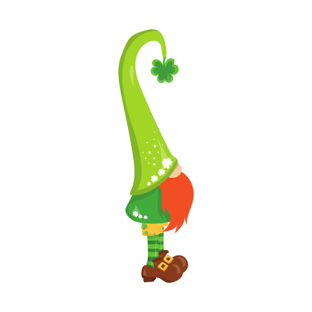 Saint Patrick's Day, Lucky Clovers, Cute Gnome by Jelena Dunčević