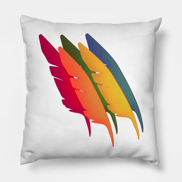 Rainbow Feathers Pillow by panco