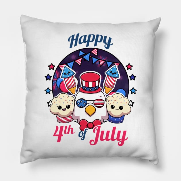 Happy 4th of July Pillow by TheMaskedTooner