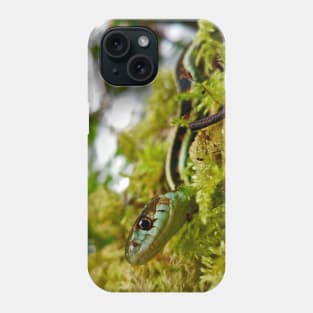 Garter Snake In Moss Phone Case