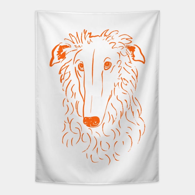 Borzoi (White and Orange) Tapestry by illucalliart