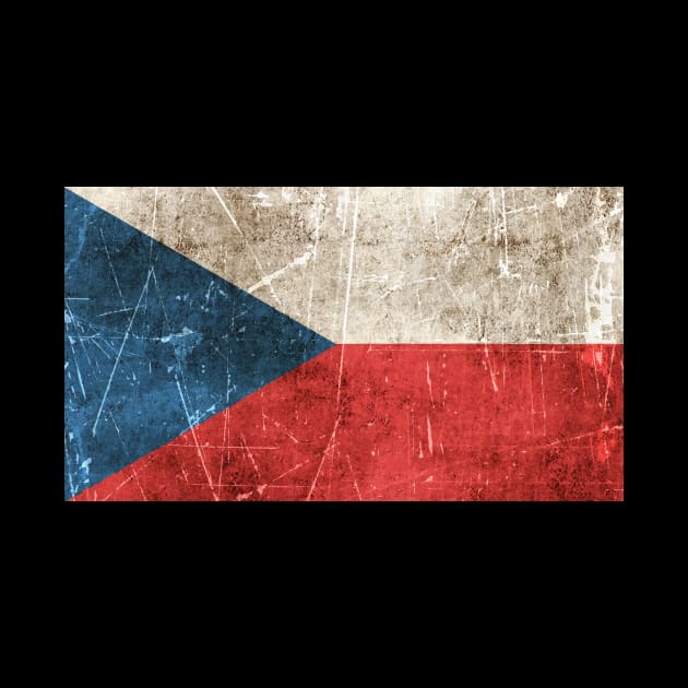 Vintage Aged and Scratched Czech Flag by jeffbartels
