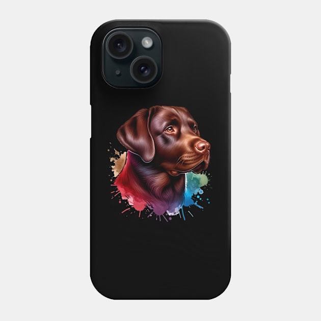 Bright Watercolor Chocolate Labrador Phone Case by From Broken To Blooming