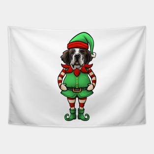 St Bernard Christmas Elf Tapestry