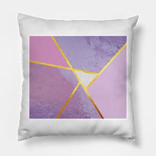 Abstract paint print, color blocking purple Pillow