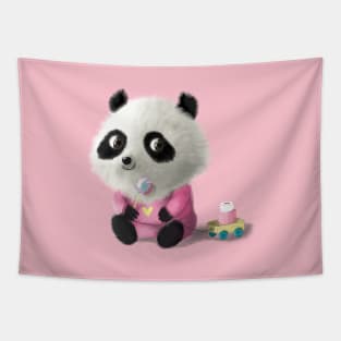 Cute fluffy panda Tapestry