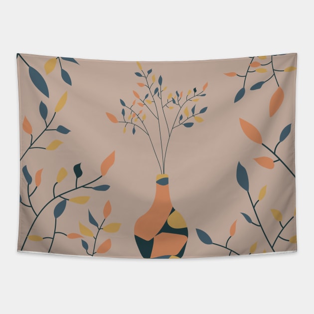 Boho Potted Plant Tapestry by Colorable