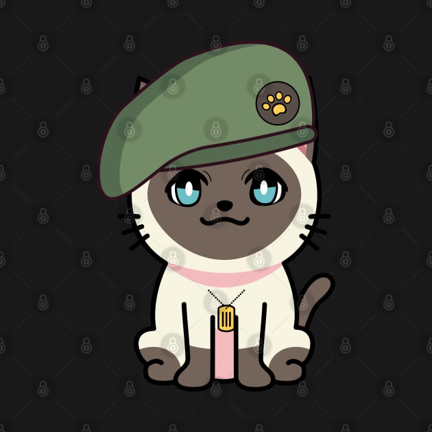 Green Beret Siamese cat by Pet Station