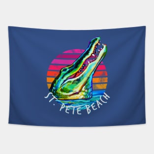 Retro St Pete Beach Alligator by Robert Phelps Tapestry